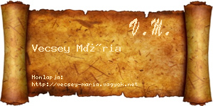 Vecsey Mária névjegykártya